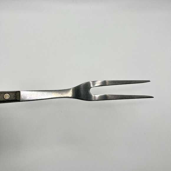 Vintage Flint Stainless USA Carving Fork 2-Prong Meat Mid Century Retro Kitchen - Picture 4 of 6